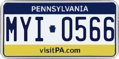 PA license plate MYI0566