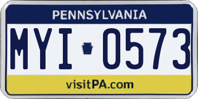 PA license plate MYI0573