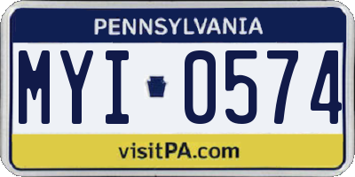 PA license plate MYI0574
