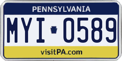 PA license plate MYI0589