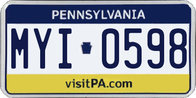 PA license plate MYI0598