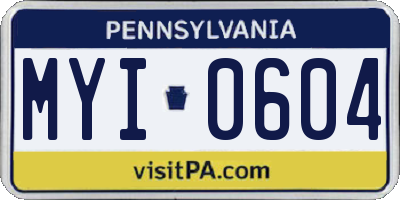 PA license plate MYI0604