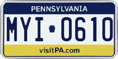 PA license plate MYI0610