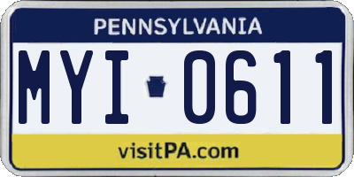 PA license plate MYI0611