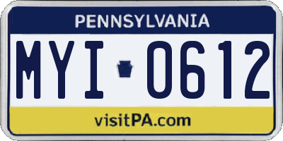 PA license plate MYI0612