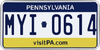 PA license plate MYI0614
