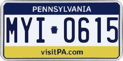 PA license plate MYI0615
