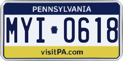 PA license plate MYI0618