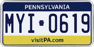 PA license plate MYI0619