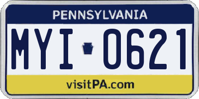 PA license plate MYI0621
