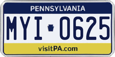 PA license plate MYI0625