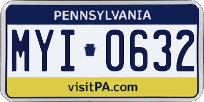 PA license plate MYI0632