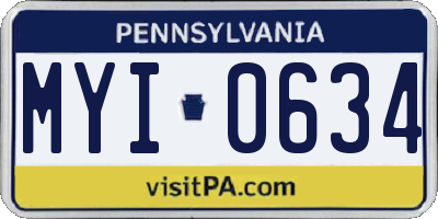 PA license plate MYI0634