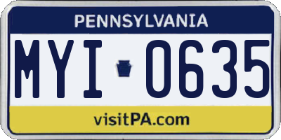 PA license plate MYI0635