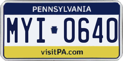 PA license plate MYI0640