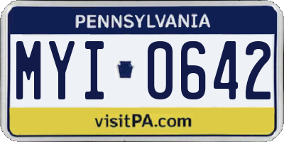 PA license plate MYI0642