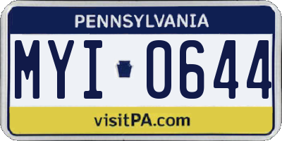 PA license plate MYI0644