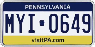 PA license plate MYI0649