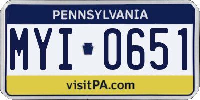 PA license plate MYI0651