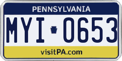 PA license plate MYI0653