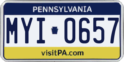 PA license plate MYI0657
