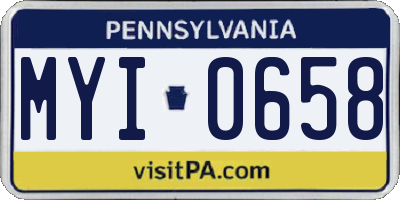 PA license plate MYI0658