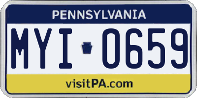 PA license plate MYI0659