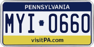 PA license plate MYI0660