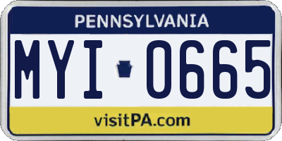 PA license plate MYI0665