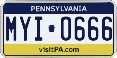 PA license plate MYI0666