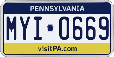 PA license plate MYI0669
