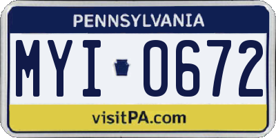 PA license plate MYI0672