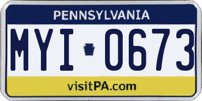 PA license plate MYI0673