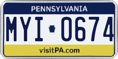 PA license plate MYI0674
