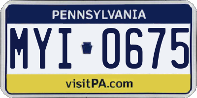 PA license plate MYI0675