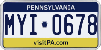 PA license plate MYI0678