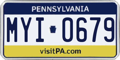 PA license plate MYI0679