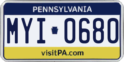 PA license plate MYI0680