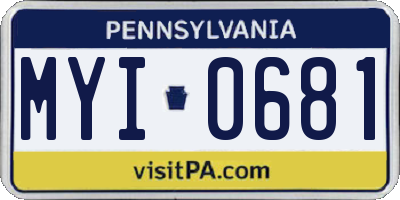 PA license plate MYI0681