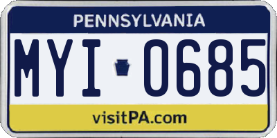 PA license plate MYI0685