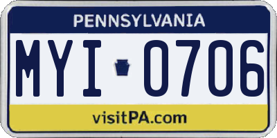 PA license plate MYI0706