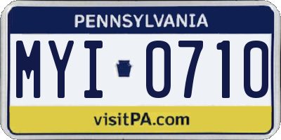 PA license plate MYI0710