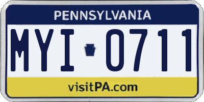 PA license plate MYI0711