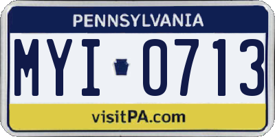 PA license plate MYI0713
