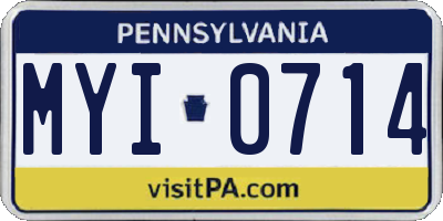 PA license plate MYI0714