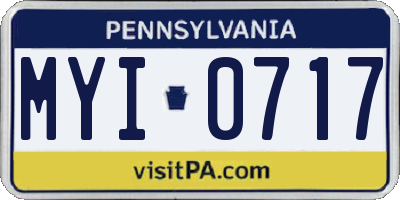 PA license plate MYI0717