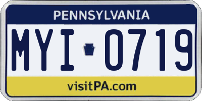 PA license plate MYI0719