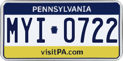 PA license plate MYI0722