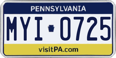 PA license plate MYI0725