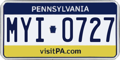 PA license plate MYI0727